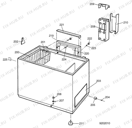 Взрыв-схема холодильника Electrolux EC2204N - Схема узла C30 Cabinet/interior B